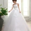 Real Photo vestido de noiva de 2022 New Arrival Luxury Organza Strapless With Bow Diamound Crystal Off The Shoulder Princess 24 - Image 4