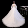 Wedding Dress 2023 The Elelgnat Court Train Batwing Sleeve Wedding Dresses Plus Size Lace Wedding Gowns - Image 2