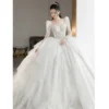 Y&m Novias New Sweetheart Vestido De Noiva off white Plus Size Wedding Dresses Long Sleeve Luxury CRYSTAL Edge For Brides Gowns - Image 4