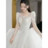 Y&m Novias New Sweetheart Vestido De Noiva off white Plus Size Wedding Dresses Long Sleeve Luxury CRYSTAL Edge For Brides Gowns - Image 3