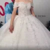 Custom Made Plus Size Off Shoulder Wedding Dress 2024 New Luxury Bridal Ball Gown Vestido De Noiva Ivory Floor Or Long Train - Image 5