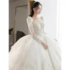 Y&m Novias New Sweetheart Vestido De Noiva off white Plus Size Wedding Dresses Long Sleeve Luxury CRYSTAL Edge For Brides Gowns - Image 2