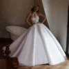 Elegant Ball Gown Wedding Dresses Sleeveless V Neck 3D Lace Layer Halter Appliques Ruffles Beads Bridal Gowns Vestina De Novia - Image 2