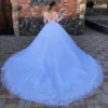 Luxurious Sweet Wedding Gowns With Beading Princess Ball Gown Off Shoulder Full Sleeve Bride Dress Prom Dresses Robe De Marie - Image 2