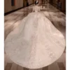 Y&m Novias High Neck Long Sleeve Wedding Dress Plus Size Vestido De Vintage Luxury Bead Bridal Princesse Gown Cathedral Train - Image 5